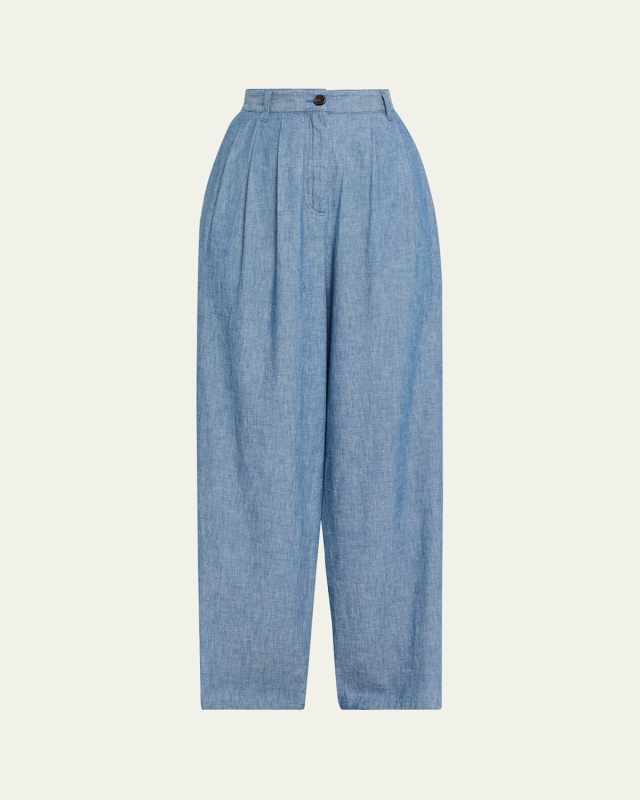 Rufos Twill Wide-Leg Pants